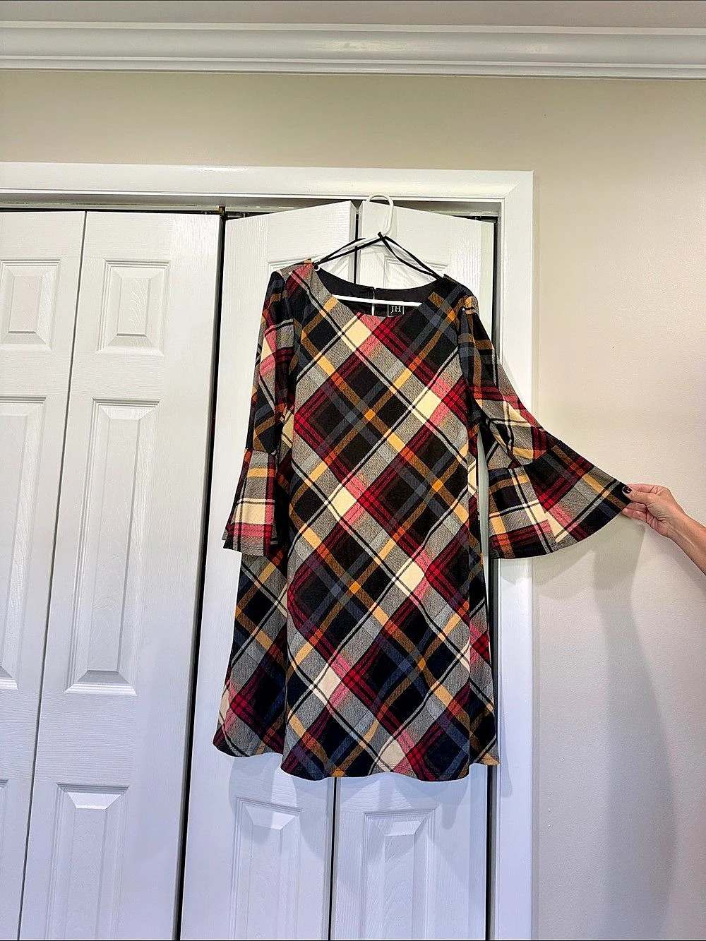 Plaid Mini Dress in Black & Red